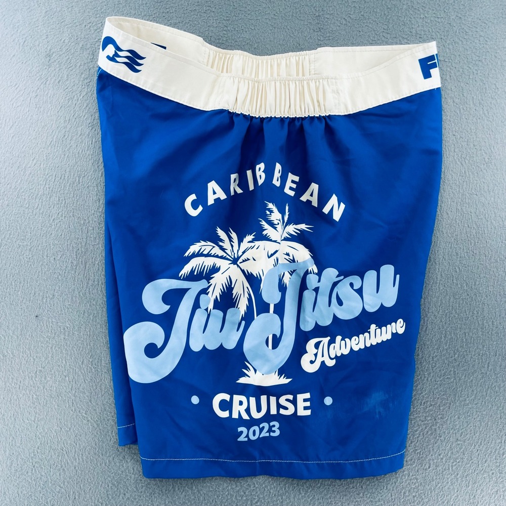 Fuji Men Board Shorts Polyester Spandex 38 Caribbean Jiu Jitsu Adventure‎ 2023